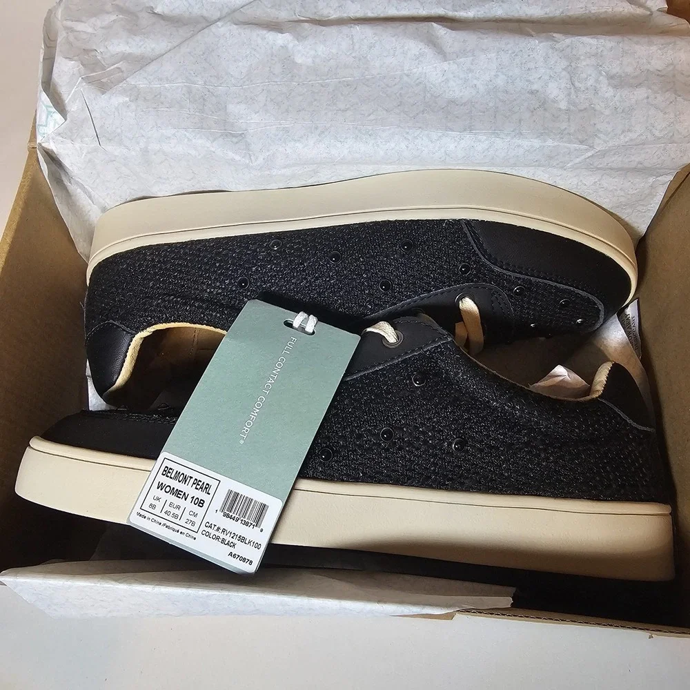 WACO Revitalign Belmont Pearl Women's 10 Black Platform Comfort Sneakers NEW‎